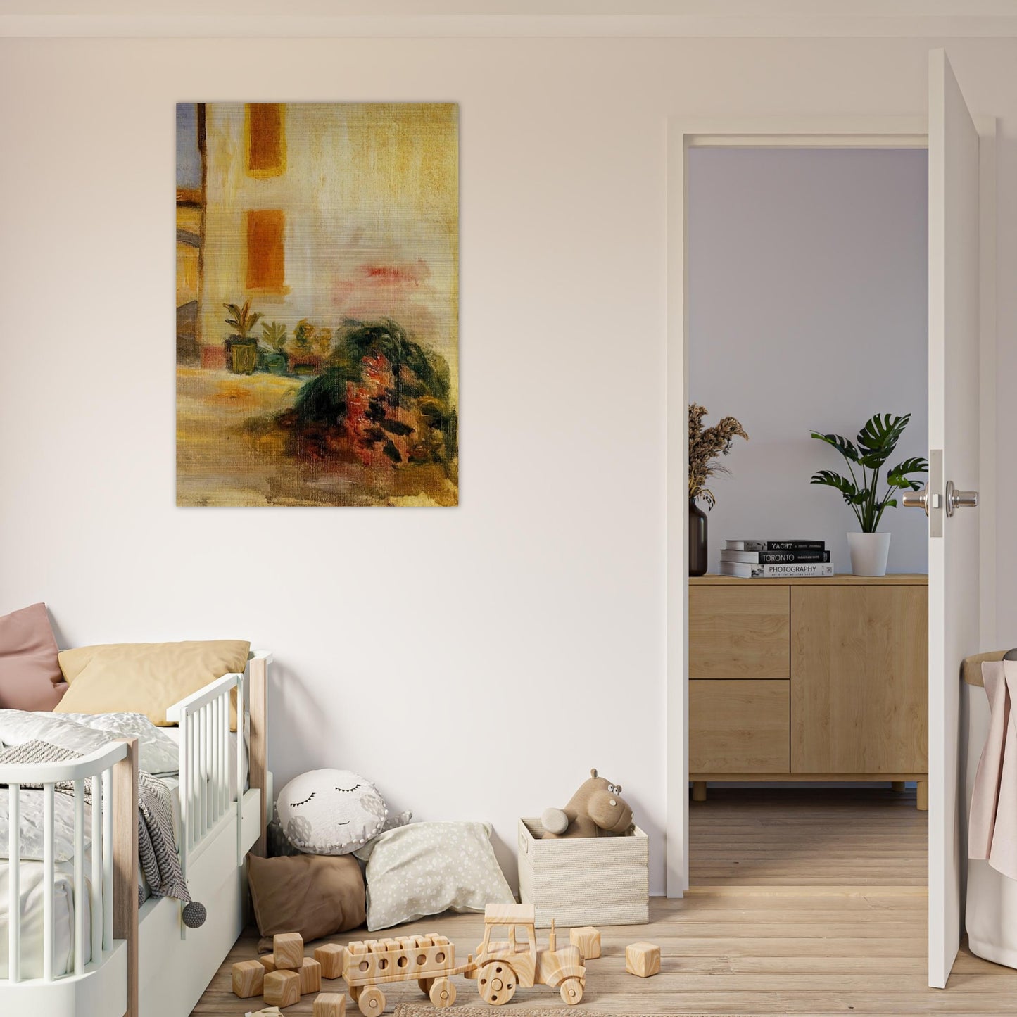 Farm Courtyard - Pierre-Auguste Renoir Brushed Aluminum Print - 70x100 cm / 28x40 inches | Pierre-Auguste Renoir Aluminum Print | Pierre-Auguste Renoir Prints