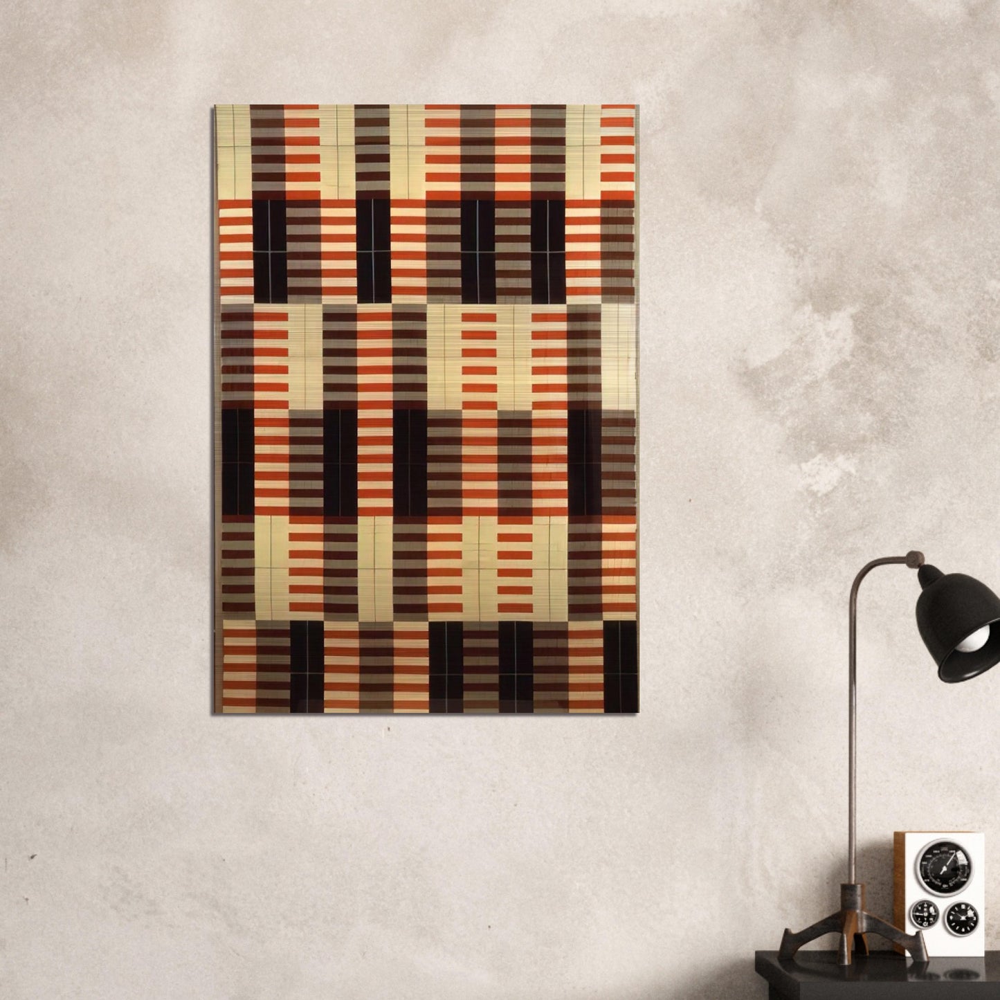 BLACK WHITE RED 1964 - Anni Albers Brushed Aluminum Print - 70x100 cm / 28x40 inches | Anni Albers Aluminum Print | Anni Albers Prints