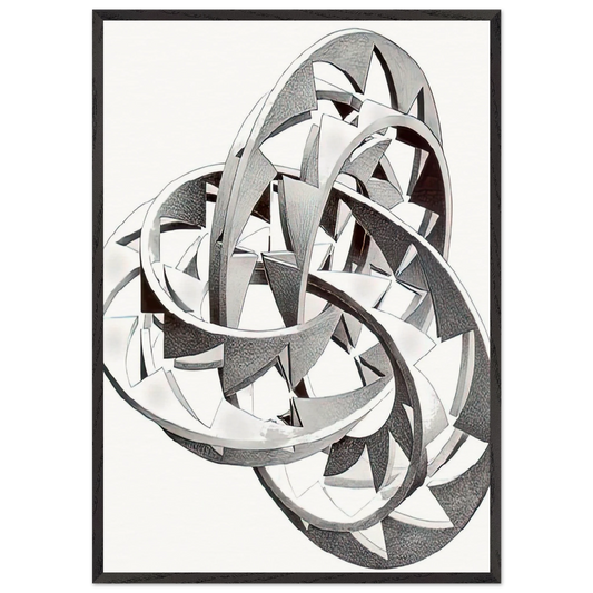 KNOT - MC Escher 70x100 cm / 28x40 inches Framed Art Print – Black Wooden Frame | Maurits Cornelis Escher Prints