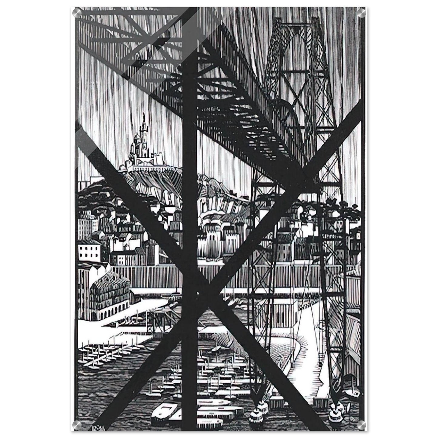 MARCEILLES DECEMBER 1936 1936 - MC Escher Acrylic Print - 70x100 cm / 28x40″ inches | Maurits Cornelis Escher Prints