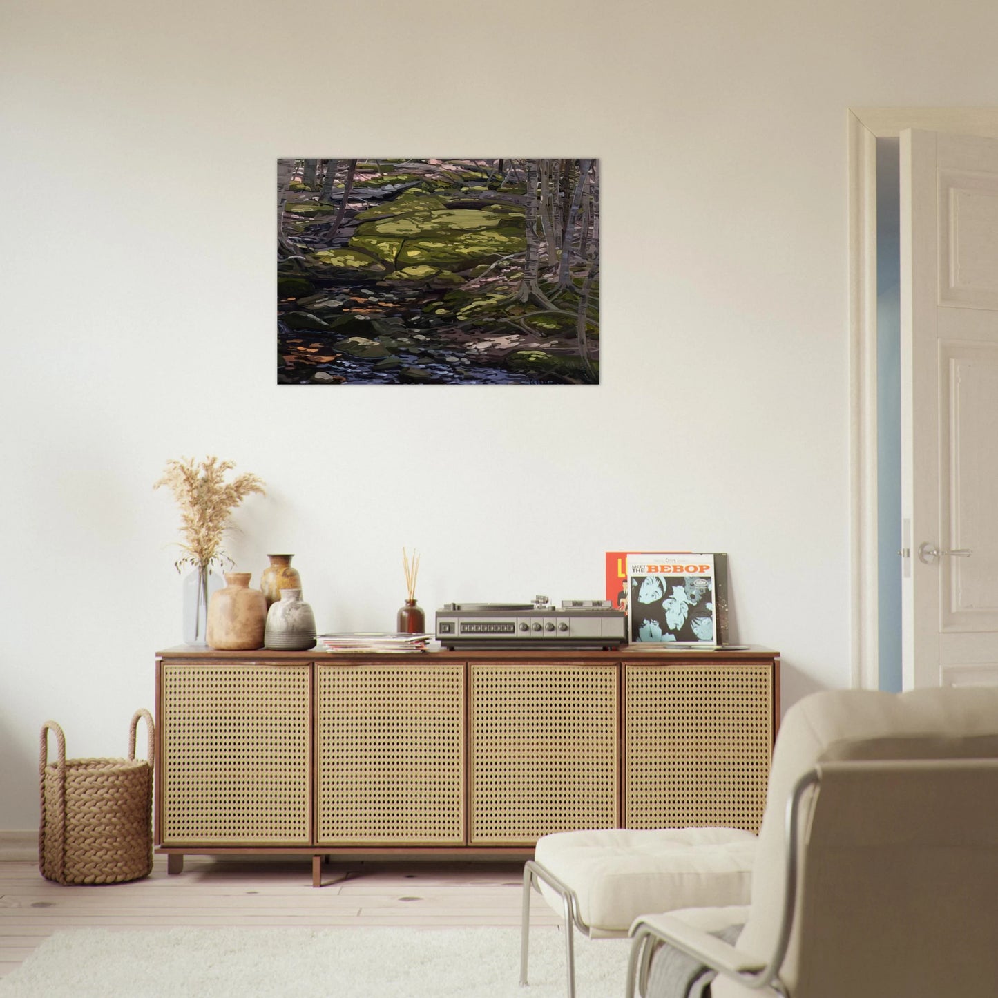 Light in Brook - Contemporary Realism - Neil Welliver Brushed Aluminum Print - 70x100 cm / 28x40 inches | Neil Welliver Aluminum Print | Neil Welliver Prints