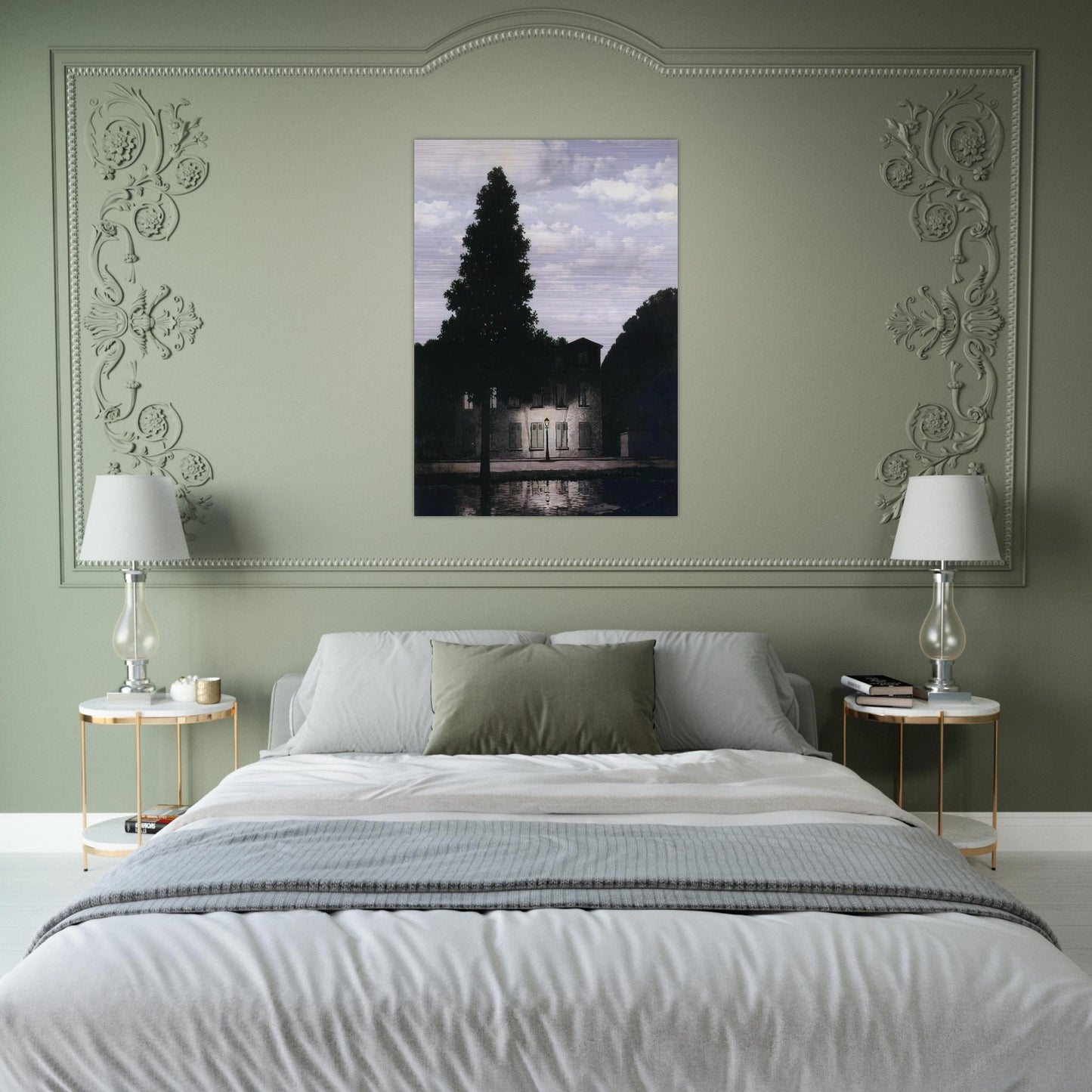 THE EMPIRE OF LIGHTS 1954 - Rene Magritte Brushed Aluminum Print - 70x100 cm / 28x40 inches | Rene Magritte Aluminum Print | Rene Magritte Prints