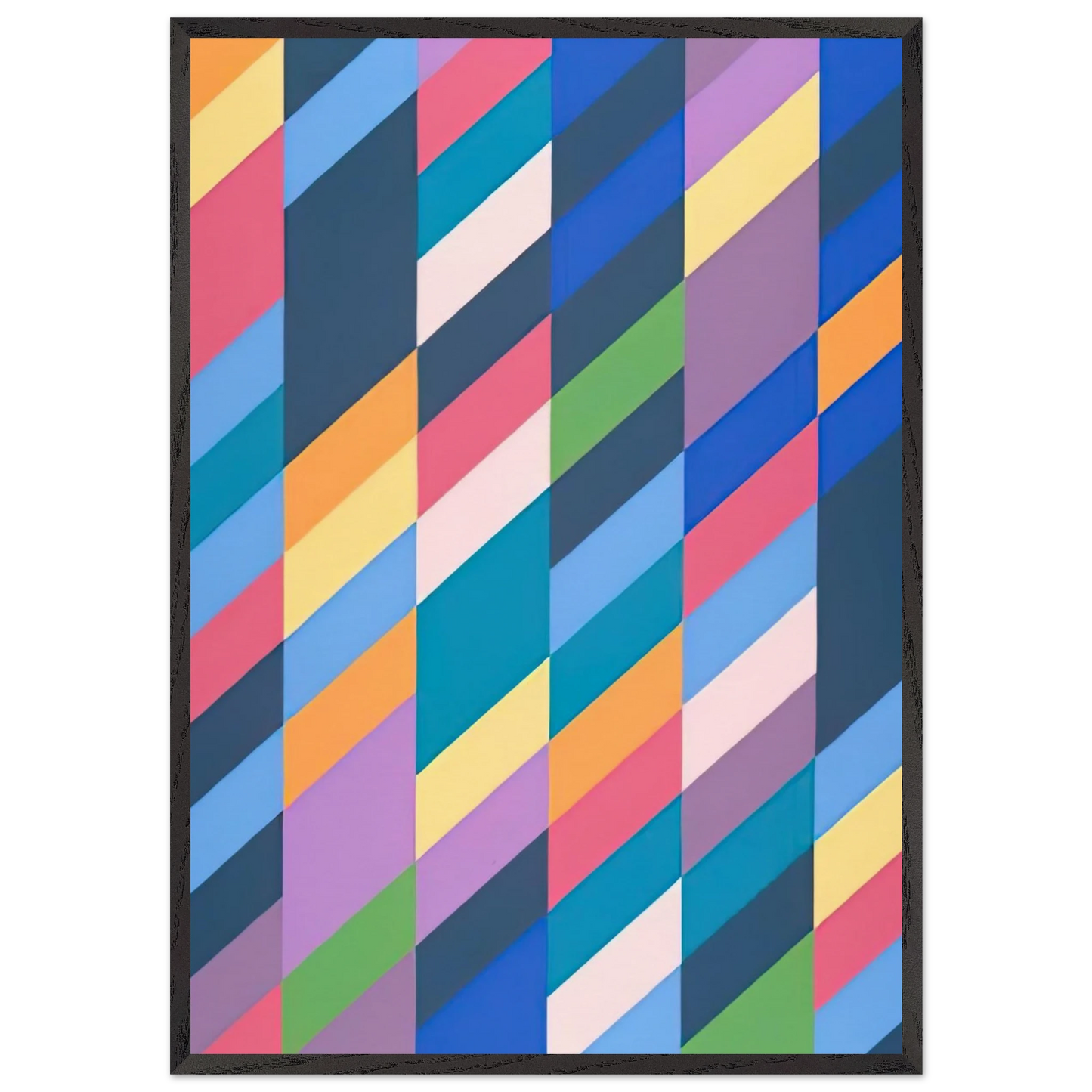 SHADOW PLAY 1990 - Bridget Riley 70x100 cm / 28x40 inches Framed Art Print – Black Wooden Frame