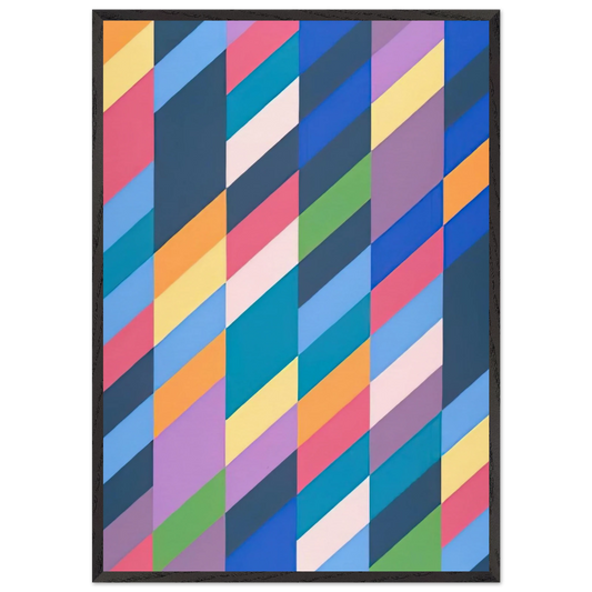 SHADOW PLAY 1990 - Bridget Riley 70x100 cm / 28x40 inches Framed Art Print – Black Wooden Frame