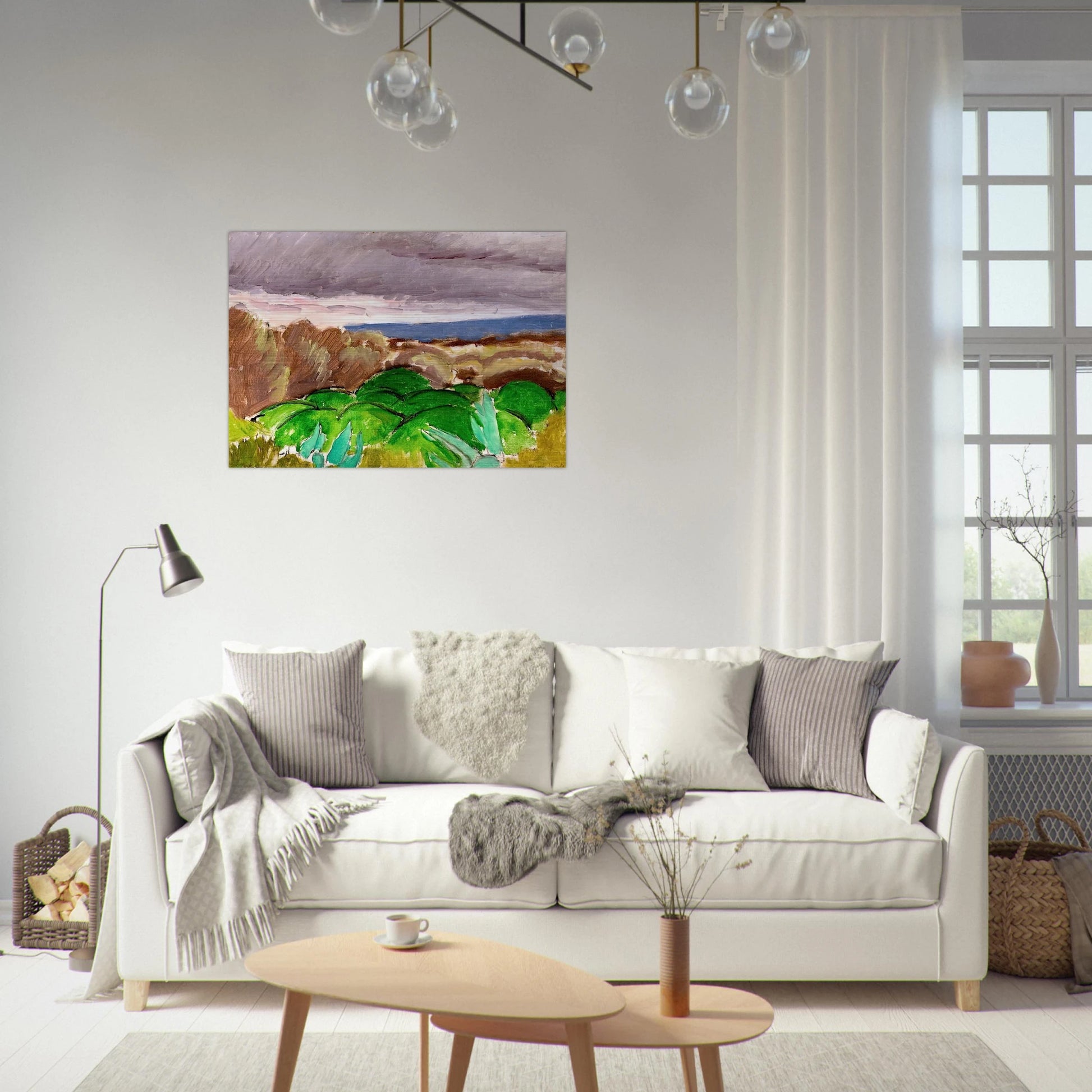 CAGNES LANDSCAPE IN STORMY WEATHER 1917 - Henri Matisse Brushed Aluminum Print - 70x100 cm / 28x40 inches | Henri Matisse Aluminum Print | Henri Matisse Prints