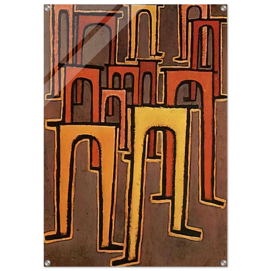 REVOLUTION OF THE VIADUCT 1937 - Paul Klee Acrylic Print - 70x100 cm / 28x40″ inches