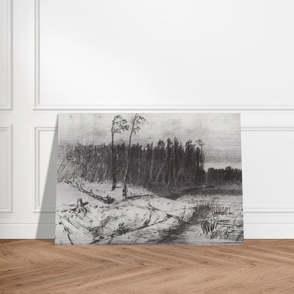 Forest near the water - Arkhyp Kuindzhi Brushed Aluminum Print - 70x100 cm / 28x40 inches | Arkhyp Kuindzhi Aluminum Print | Arkhyp Kuindzhi Prints