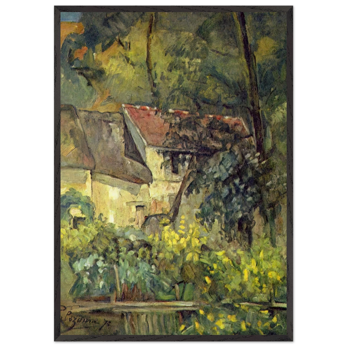 The House of Pere Lacroix in Auvers - Paul Cezanne 70x100 cm / 28x40 inches Framed Art Print – Black Wooden Frame