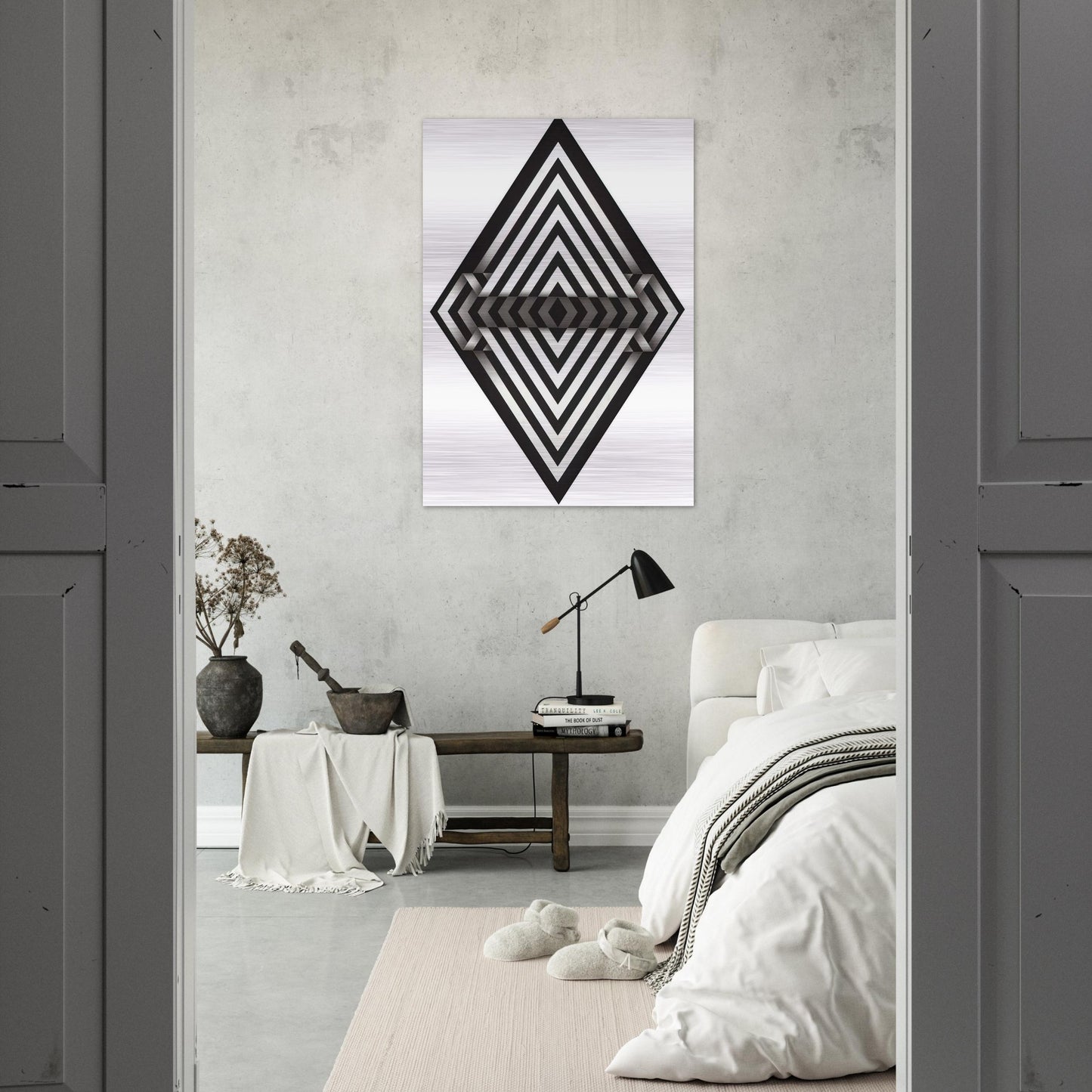 Panche I - 1970 - Omar Rayo Brushed Aluminum Print - 70x100 cm / 28x40 inches | Omar Rayo Aluminum Print | Omar Rayo Prints