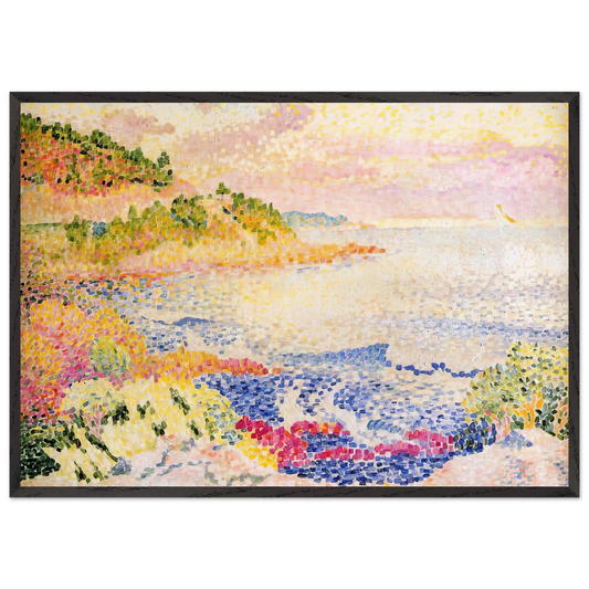 The Maures - Henri-Edmond Cross 70x100 cm / 28x40 inches Framed Art Print – Black Wooden Frame