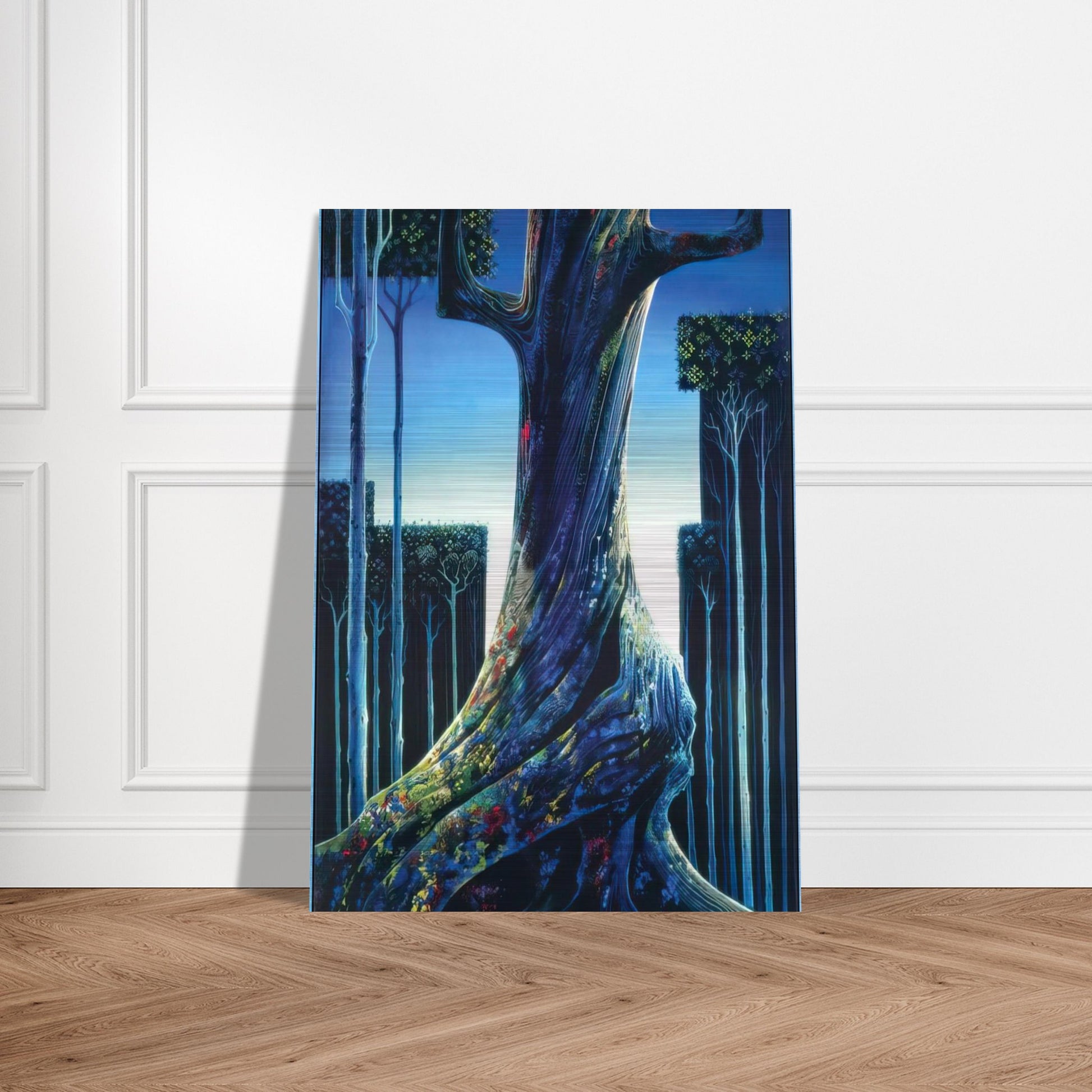 Medieval Forest - Eyvind Earle Brushed Aluminum Print - 70x100 cm / 28x40 inches | Eyvind Earle Aluminum Print | Eyvind Earle Prints