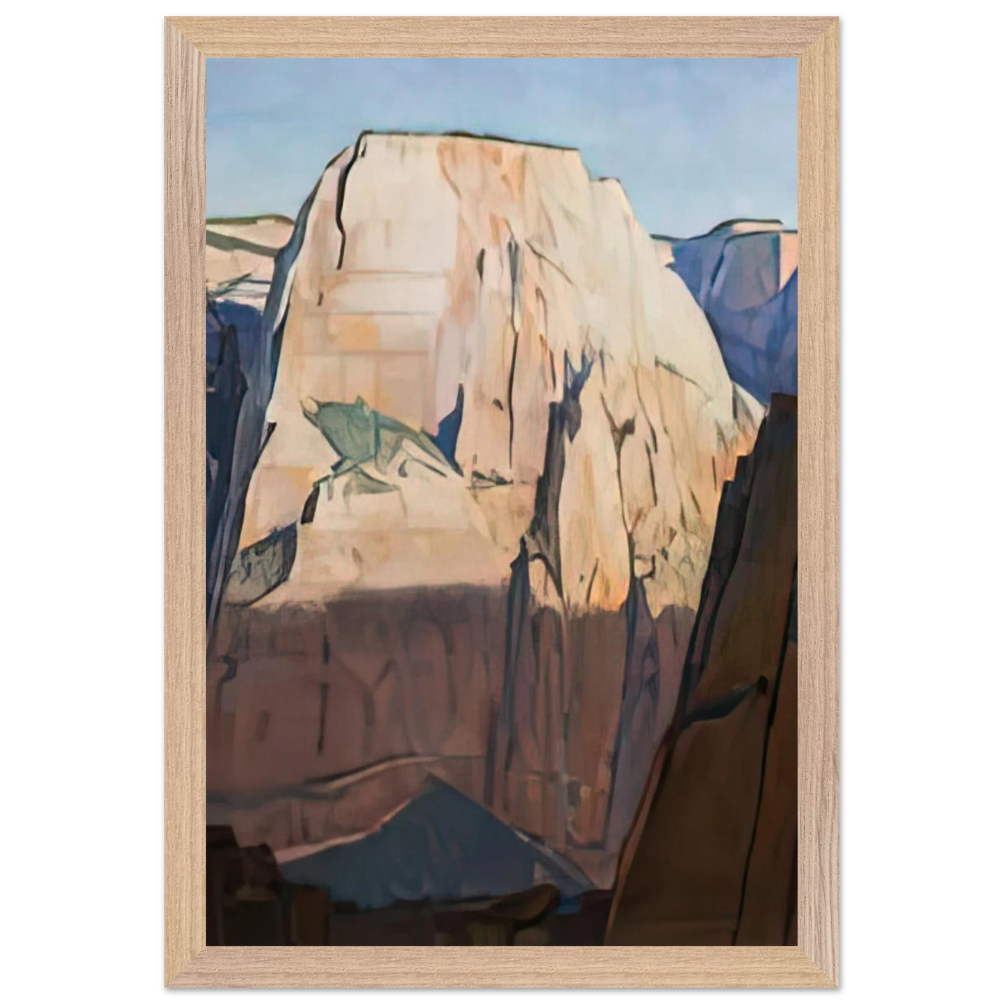 Maynard Dixon - GREAT WHITE THRONE ZION CANYON UTAH 1933 Wall art - 27x35 cm / 11x14 inches - Premium Wooden Framed Poster With Fine Art Paper-canvas - Wood frame