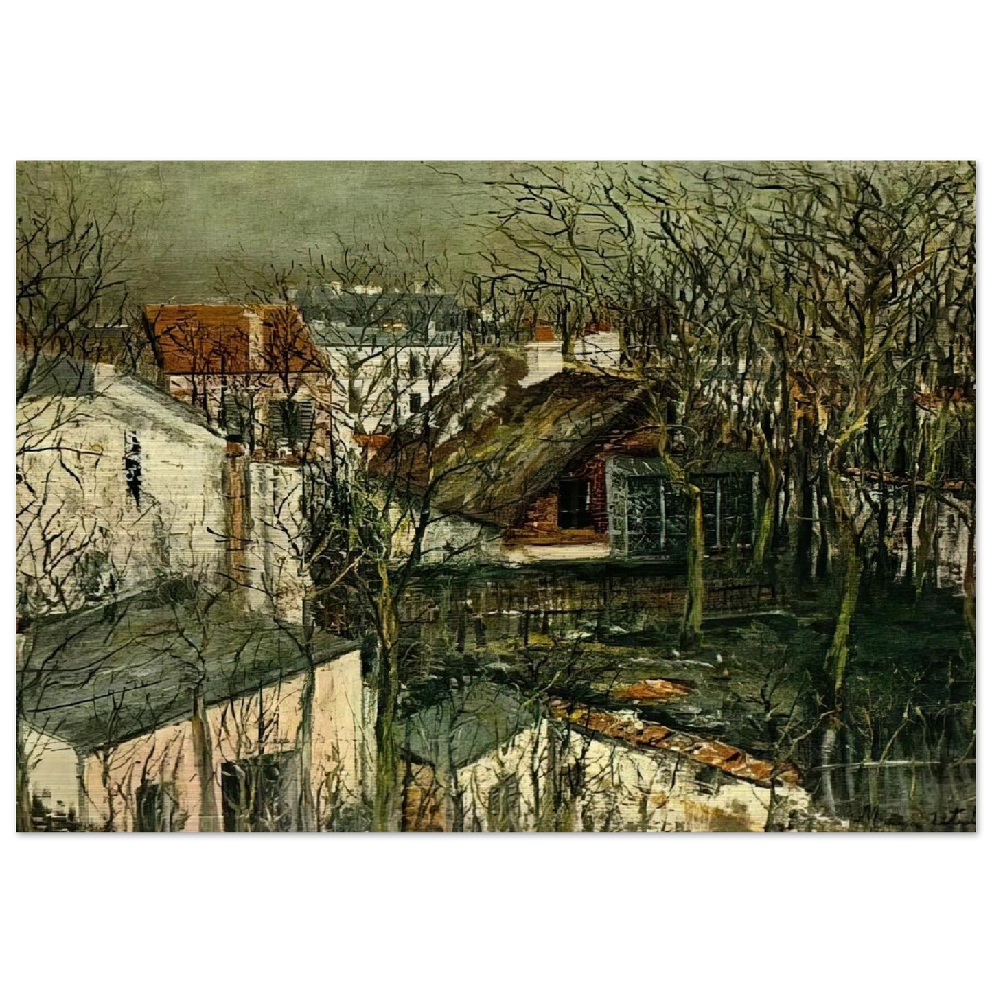 THE BERLIOZ HOUSE - Maurice Utrillo Brushed Aluminum Print - 70x100 cm / 28x40 inches | Maurice Utrillo Aluminum Print | Maurice Utrillo Prints