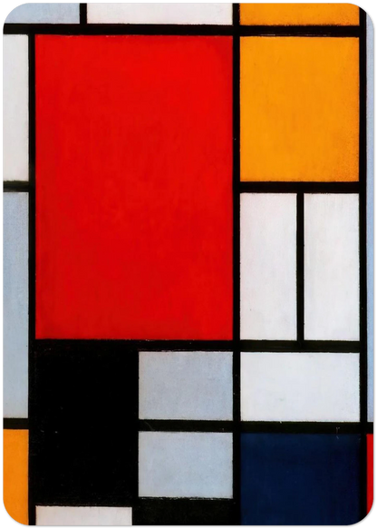 Composition with Large Red Plane, Yellow, Black, Gray and Blue By Piet Mondrian Pack of 10 Post Cards | Piet Mondrian Post Cards | A6 (10.5 x 14.8 cm) - 4.1 x 5.8 inches