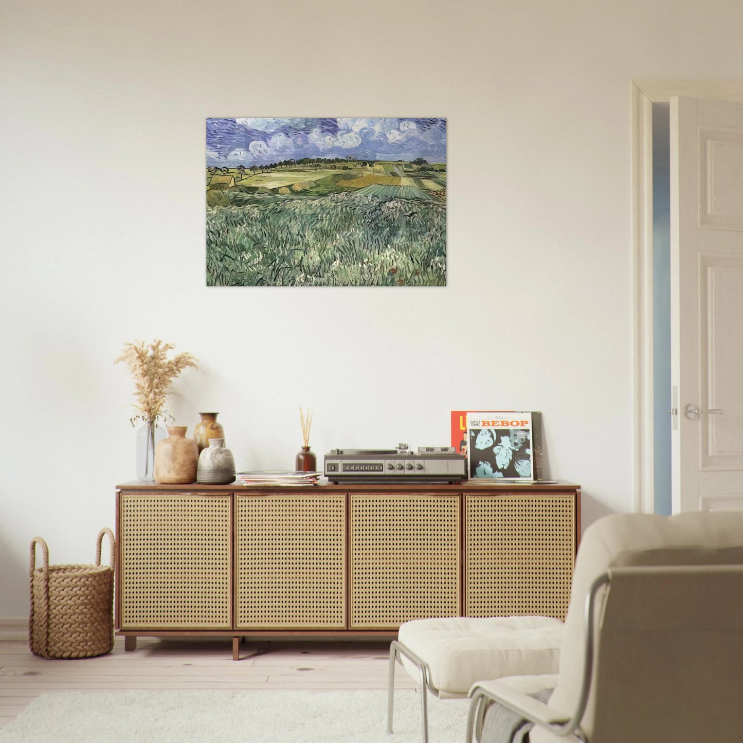 Plain near Auvers - Vincent van Gogh Brushed Aluminum Print - 70x100 cm / 28x40 inches | Vincent van Gogh Aluminum Print | Vincent van Gogh Prints