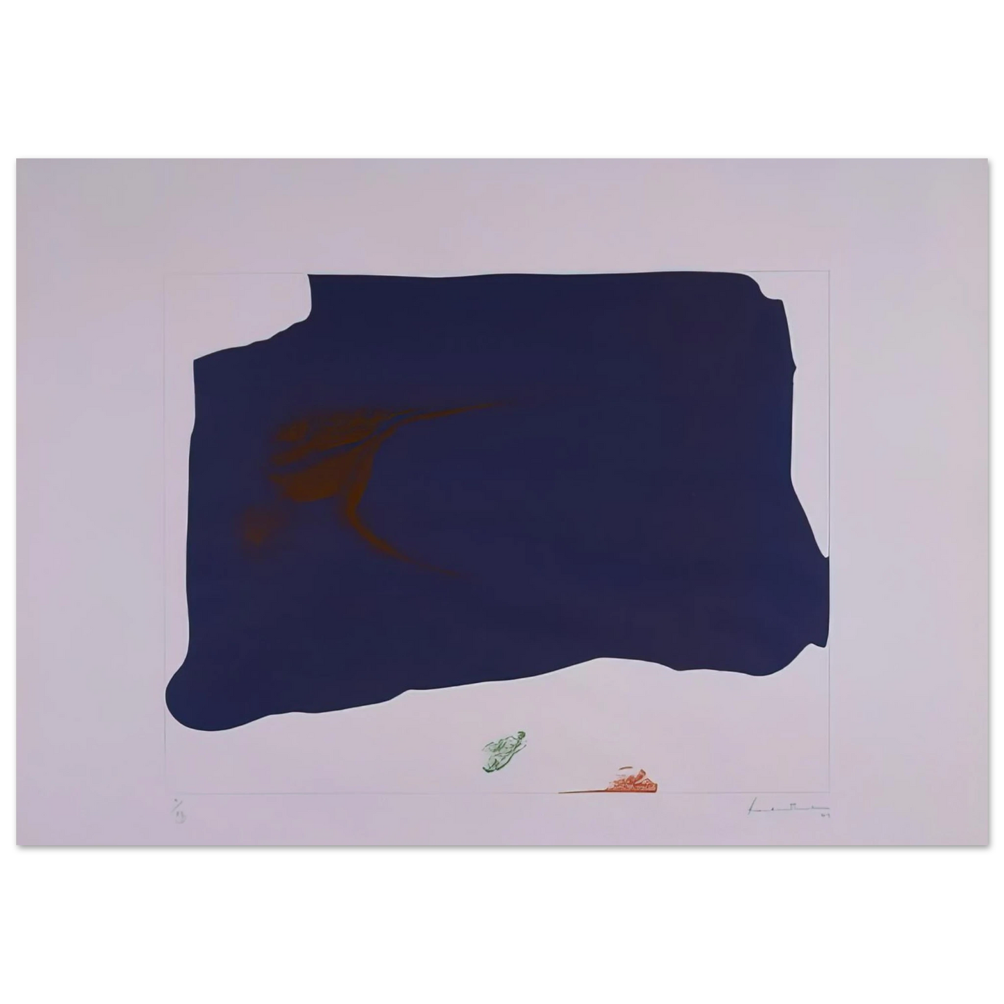 Helen Frankenthaler - Variation II on Mauve Corner - 1969 Wall art - 40x60 cm / 16x24 inches - Premium Wooden Framed Poster With Fine Art Paper-canvas - White frame