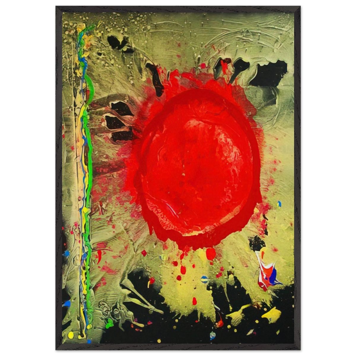 Warrior Universe - 2010 - John Hoyland 70x100 cm / 28x40 inches Framed Art Print – Black Wooden Frame