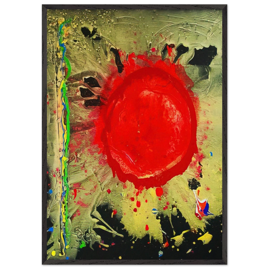 Warrior Universe - 2010 - John Hoyland 70x100 cm / 28x40 inches Framed Art Print – Black Wooden Frame