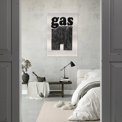 GAS 1962 - Edward Ruscha Brushed Aluminum Print - 70x100 cm / 28x40 inches | Edward Ruscha Aluminum Print | Edward Ruscha Prints