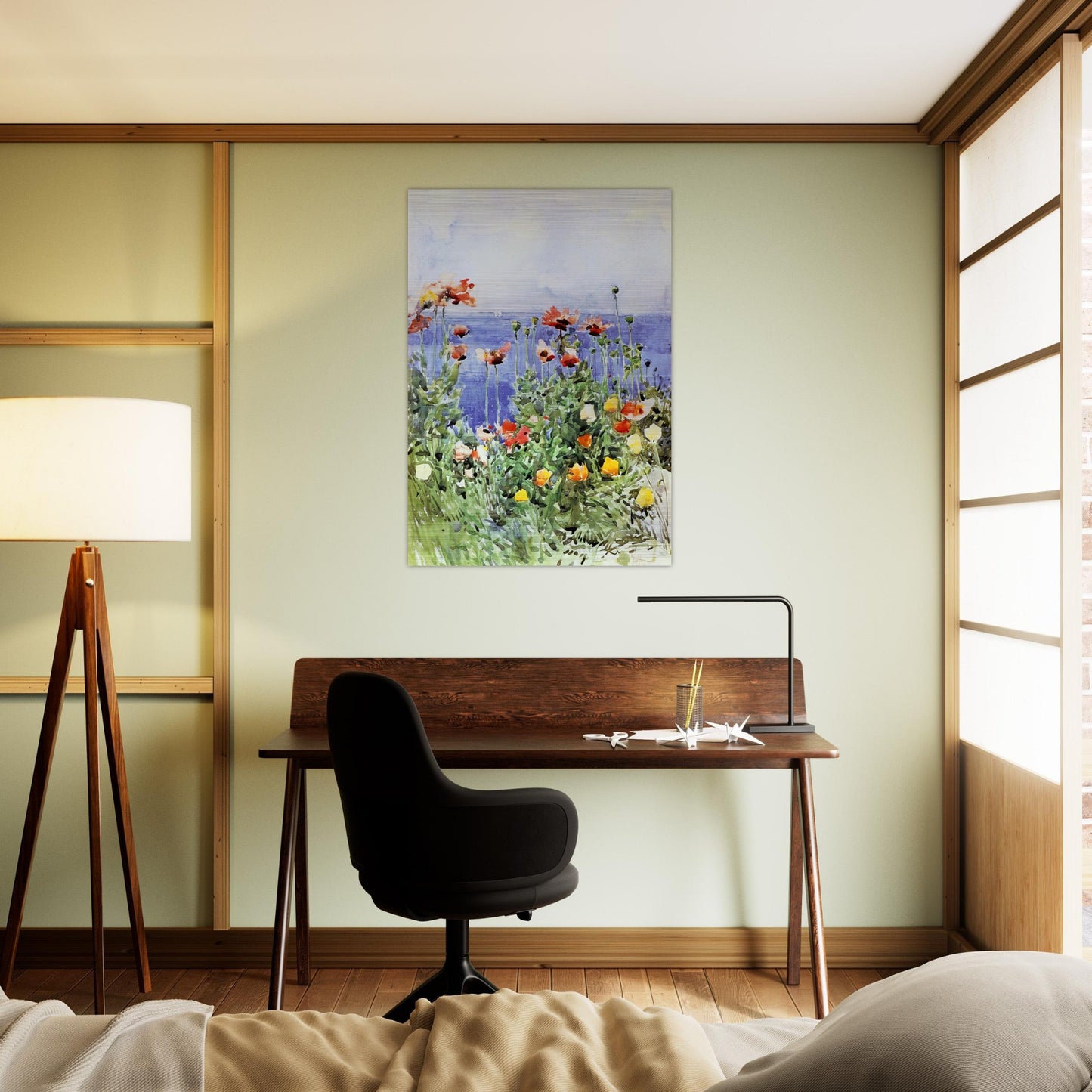 Poppies, Isles of Shoals 02 - Childe Hassam Brushed Aluminum Print - 70x100 cm / 28x40 inches | Childe Hassam Aluminum Print | Childe Hassam Prints