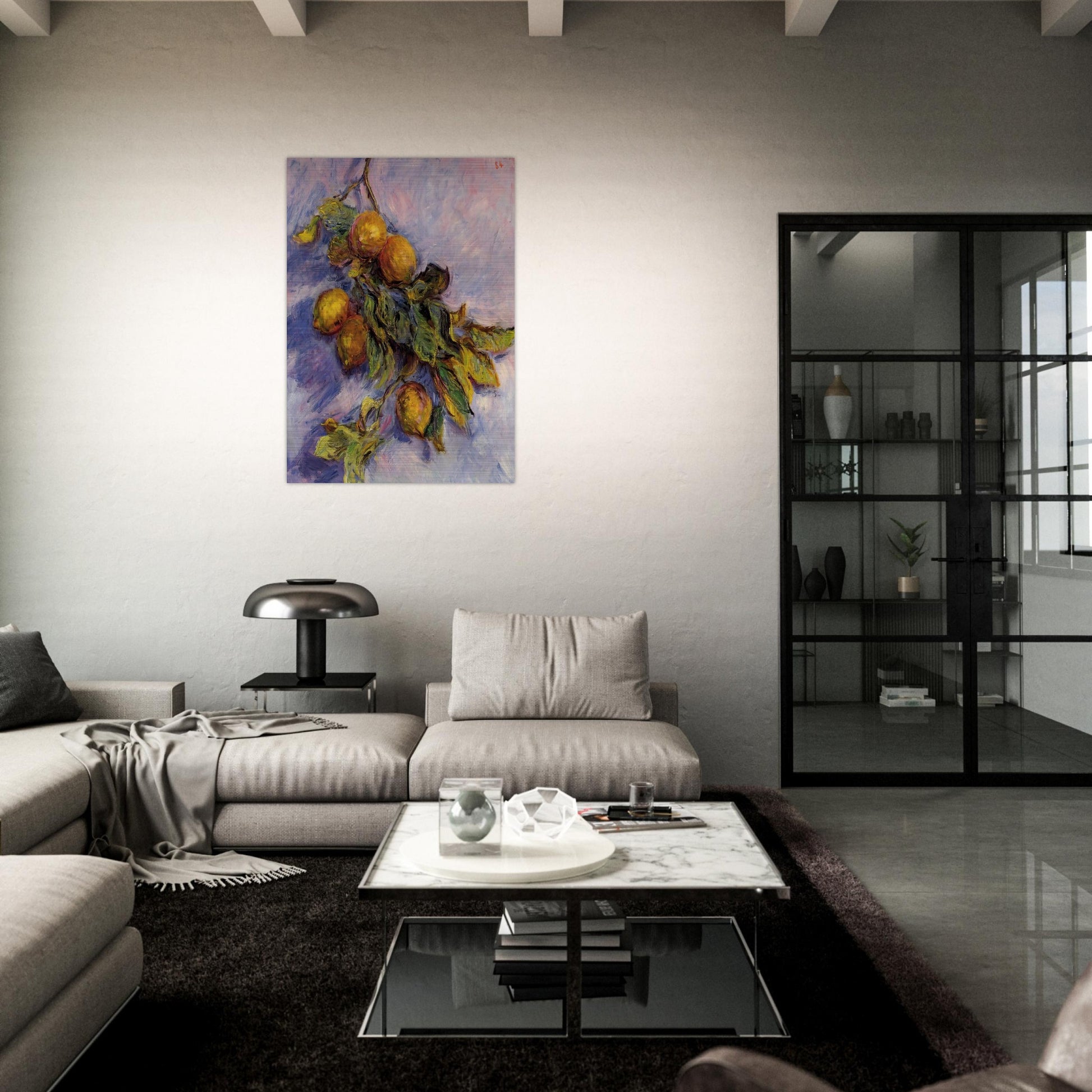 Branch of Lemons - claude monet Brushed Aluminum Print - 70x100 cm / 28x40 inches | claude monet Aluminum Print | claude monet Prints