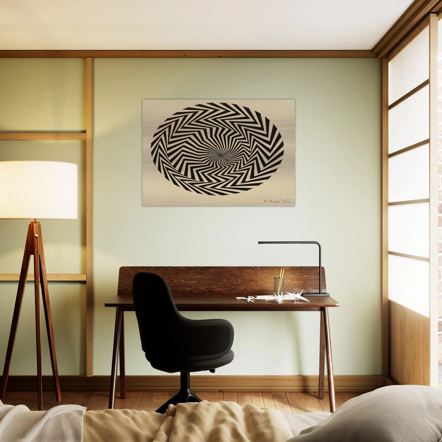 BLAZE STUDY 1962 - Bridget Riley Brushed Aluminum Print - 70x100 cm / 28x40 inches | Bridget Riley Aluminum Print | Bridget Riley Prints