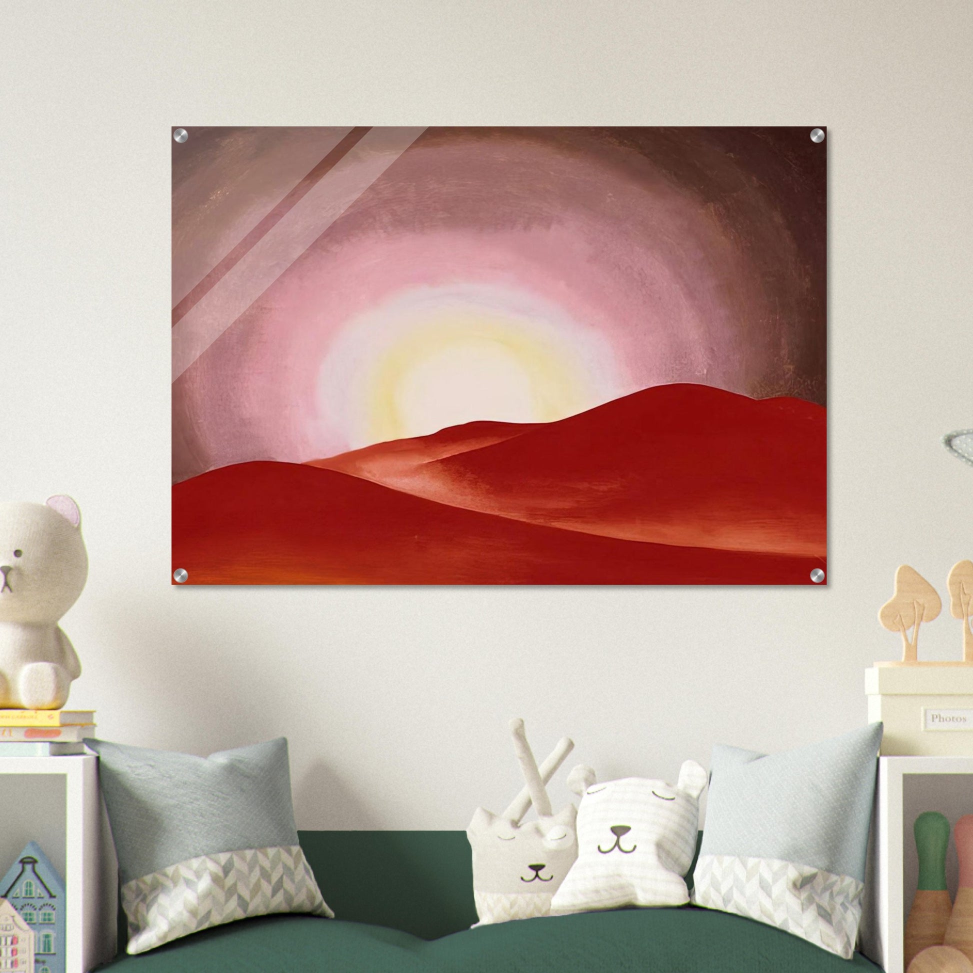 Red Hills, Lake George - Georgia O'Keeffe Acrylic Print - 70x100 cm / 28x40″ inches | Georgia O'Keeffe Wall Art | Georgia O'Keeffe Prints