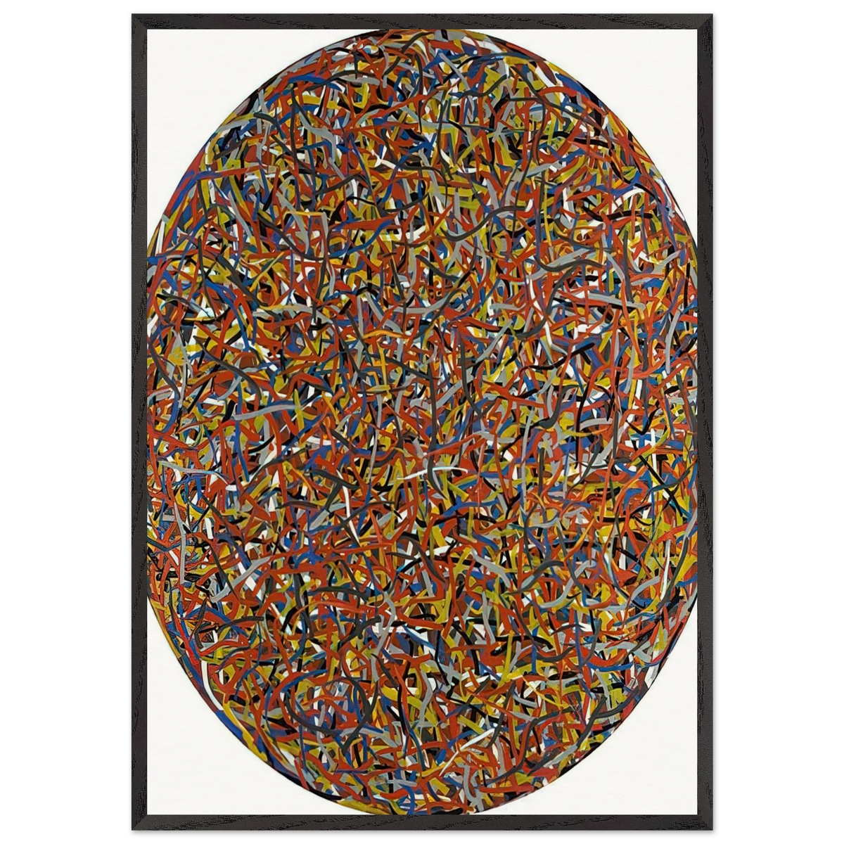 Lines in All Directions - Sol LeWitt 70x100 cm / 28x40 inches Framed Art Print – Black Wooden Frame