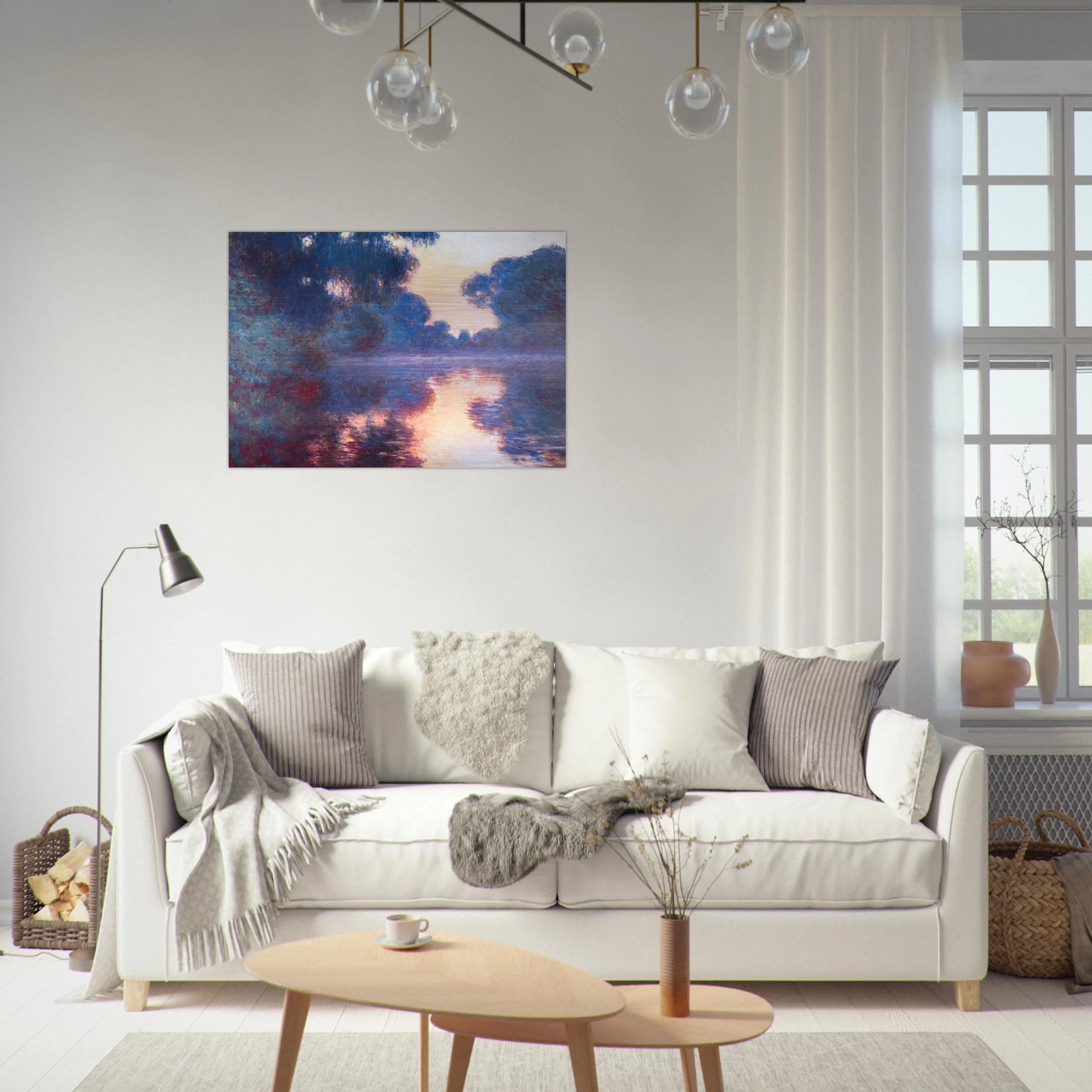 Misty Morning on the Seine in Bue - claude monet Brushed Aluminum Print - 70x100 cm / 28x40 inches | claude monet Aluminum Print | claude monet Prints