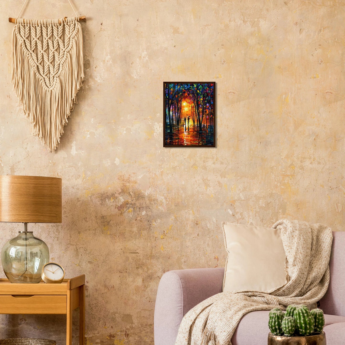 Leonid Afremov Wooden Framed Print - 18x24 inches / 45x60 cm - White frame-canvas