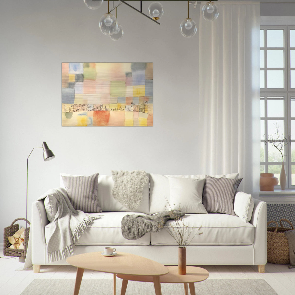 NEUER STADTTEIL IN M 1928 - Paul Klee Brushed Aluminum Print - 70x100 cm / 28x40 inches | Paul Klee Aluminum Print | Paul Klee Prints