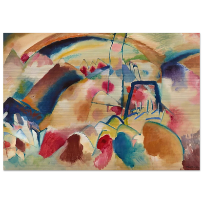 LANDSCAPE WITH CHURCH 1913 - Wassily Kandinsky Brushed Aluminum Print - 70x100 cm / 28x40 inches | Wassily Kandinsky Aluminum Print | Wassily Kandinsky Prints