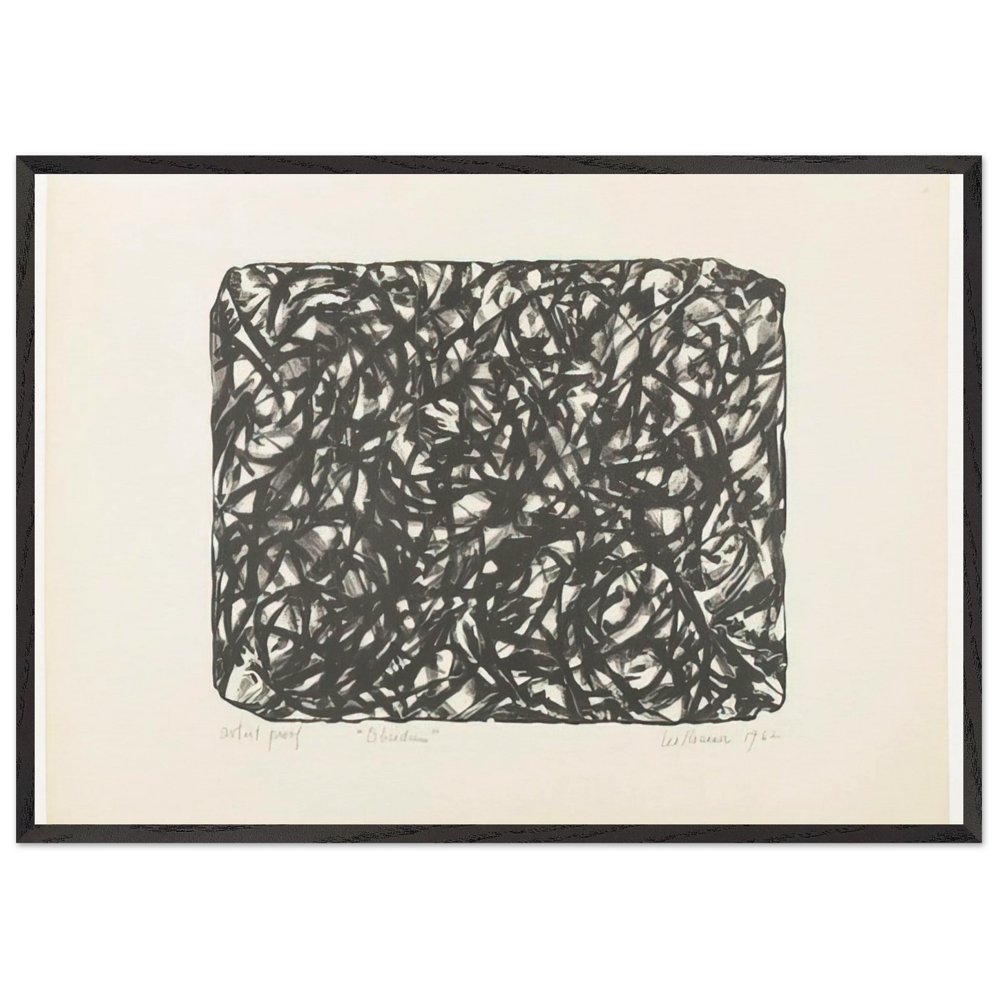 Obsidian - Lee Krasner 70x100 cm / 28x40 inches Framed Art Print – Black Wooden Frame