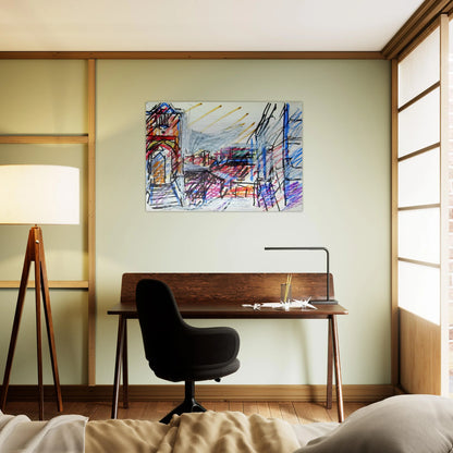 TO THE STUDIOS - Frank Auerbach Brushed Aluminum Print - 70x100 cm / 28x40 inches | Frank Auerbach Aluminum Print | Frank Auerbach Prints