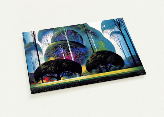 Green Forest By Eyvind Earle Pack of 10 Post Cards | Eyvind Earle Post Cards | A6 (10.5 x 14.8 cm) - 4.1 x 5.8 inches
