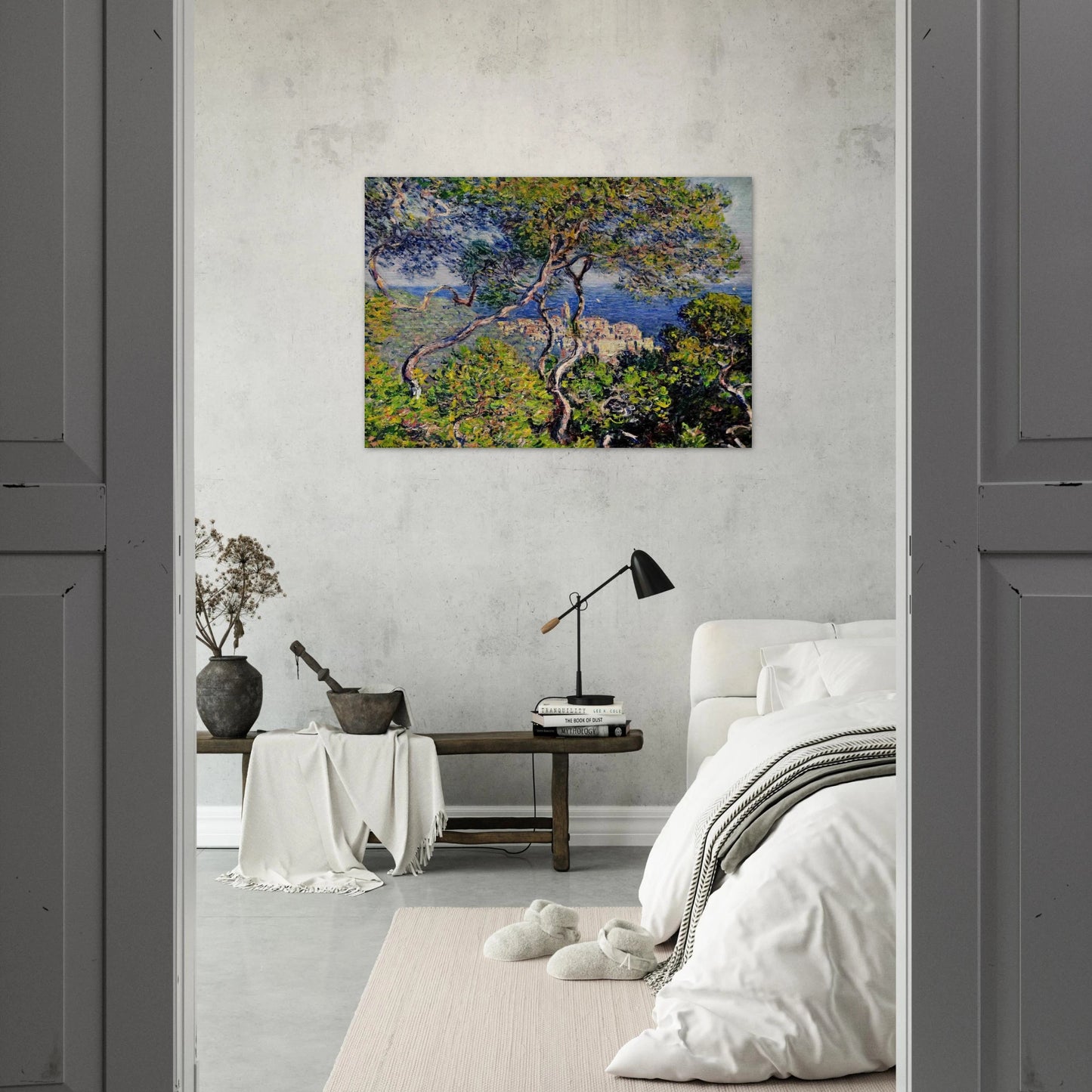 Bordighera - claude monet Brushed Aluminum Print - 70x100 cm / 28x40 inches | claude monet Aluminum Print | claude monet Prints