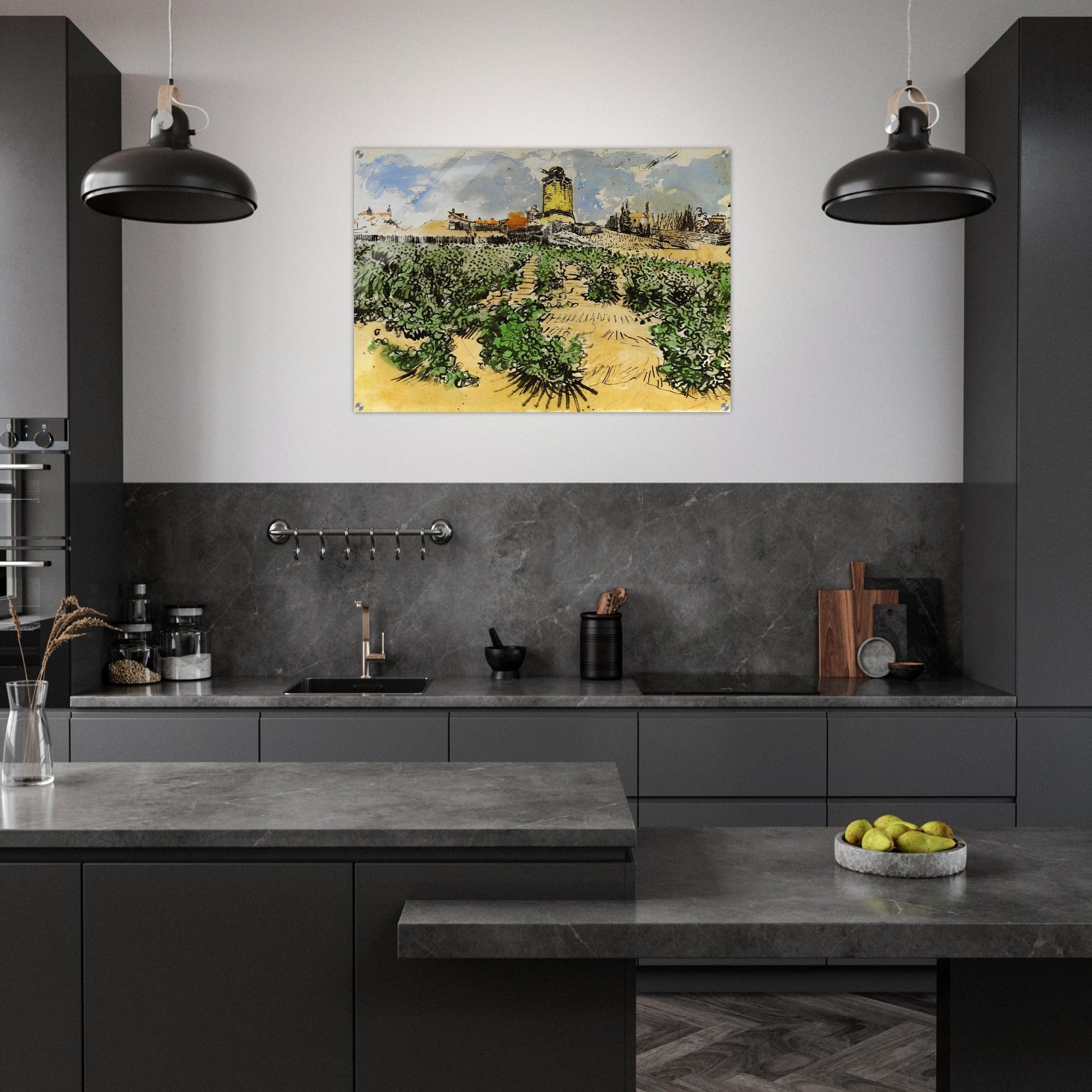 The Mill of Alphonse Daudet at Fontevieille - Vincent van Gogh Acrylic Print - 70x100 cm / 28x40″ inches | Vincent van Gogh Wall Art | Vincent van Gogh Prints