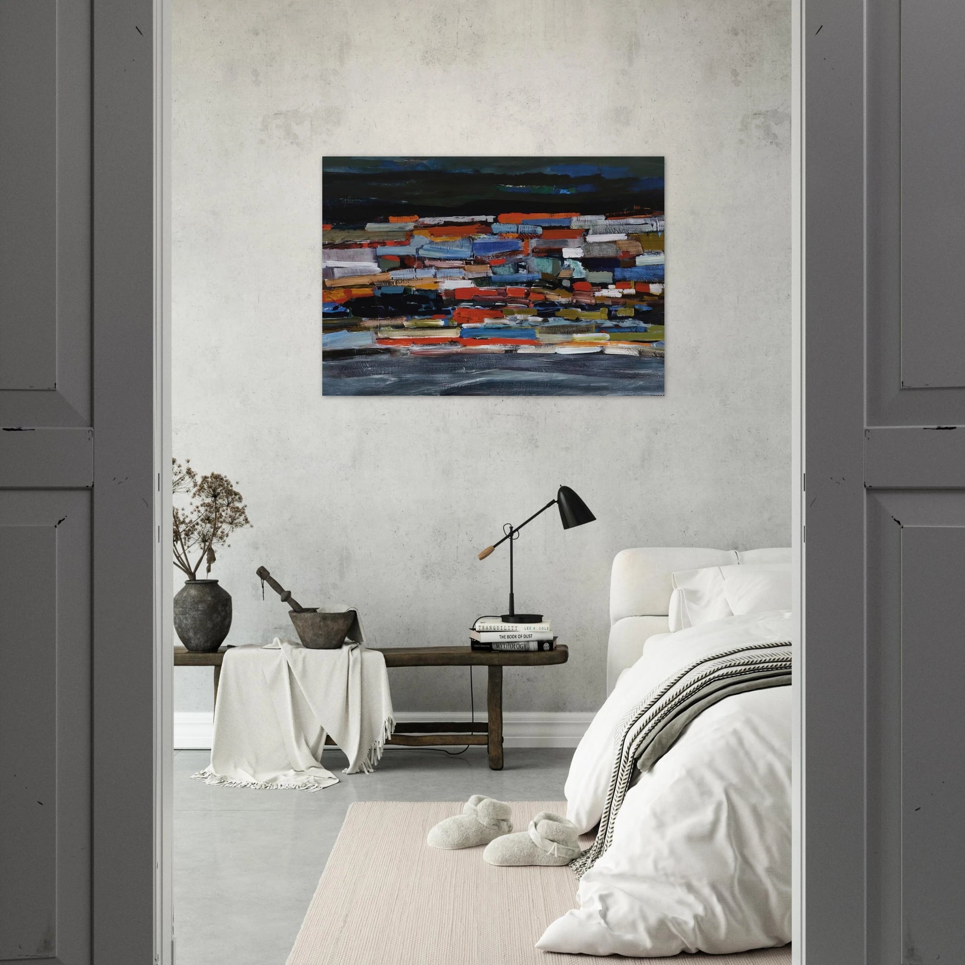 Town - 1965 - Tove Jansson Brushed Aluminum Print - 70x100 cm / 28x40 inches | Tove Jansson Aluminum Print | Tove Jansson Prints