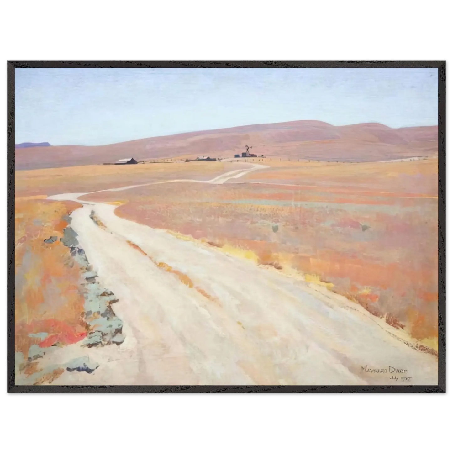 Maynard Dixon - ABANDONED RANCH 1935 Wall art - A1 (59.4 x 84.1  cm) - Premium Wooden Framed Poster With Fine Art Paper - Black frame
