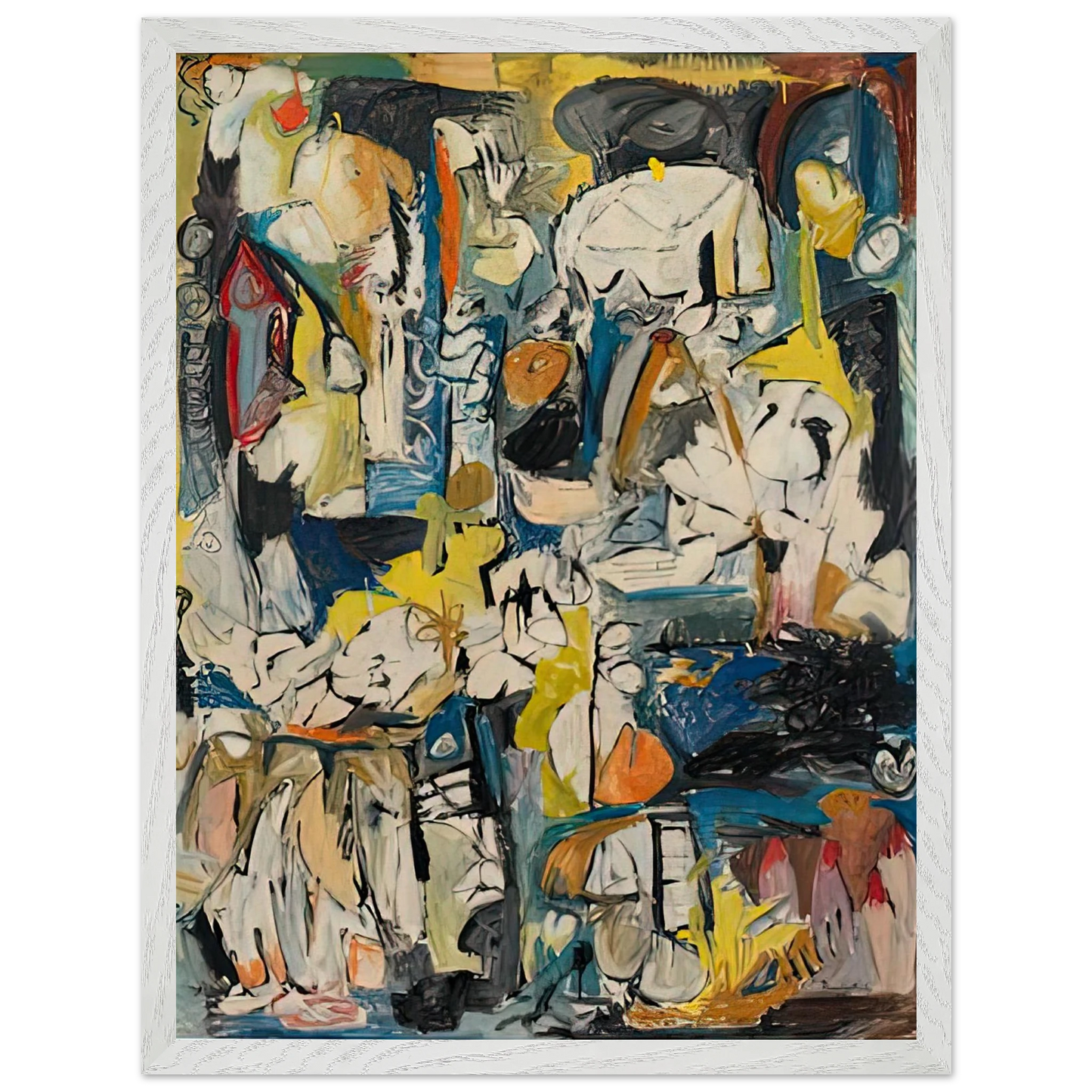 Helen Frankenthaler - Village, 1951- Wall Art - 21x29.7 cm / 8x12" - Premium Wooden Framed Poster With Fine Art Paper-canvas - Wood frame