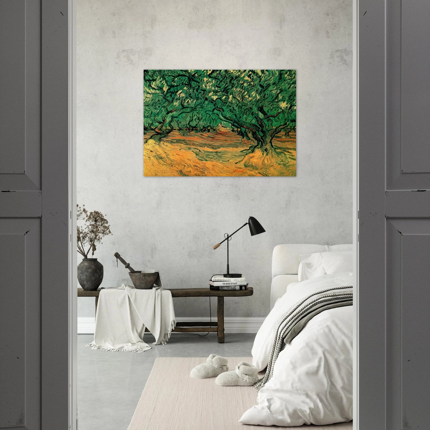Olive Trees - Vincent van Gogh Brushed Aluminum Print - 70x100 cm / 28x40 inches | Vincent van Gogh Aluminum Print | Vincent van Gogh Prints