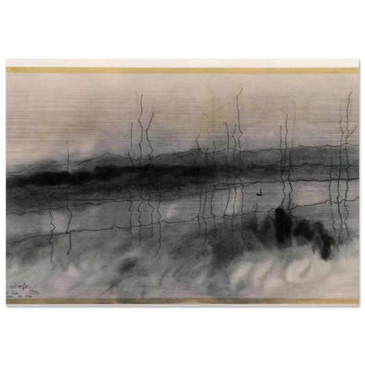 MYSTIC RIVER 1951 - Lyonel Feininger Brushed Aluminum Print - 70x100 cm / 28x40 inches | Lyonel Feininger Aluminum Print | Lyonel Feininger Prints
