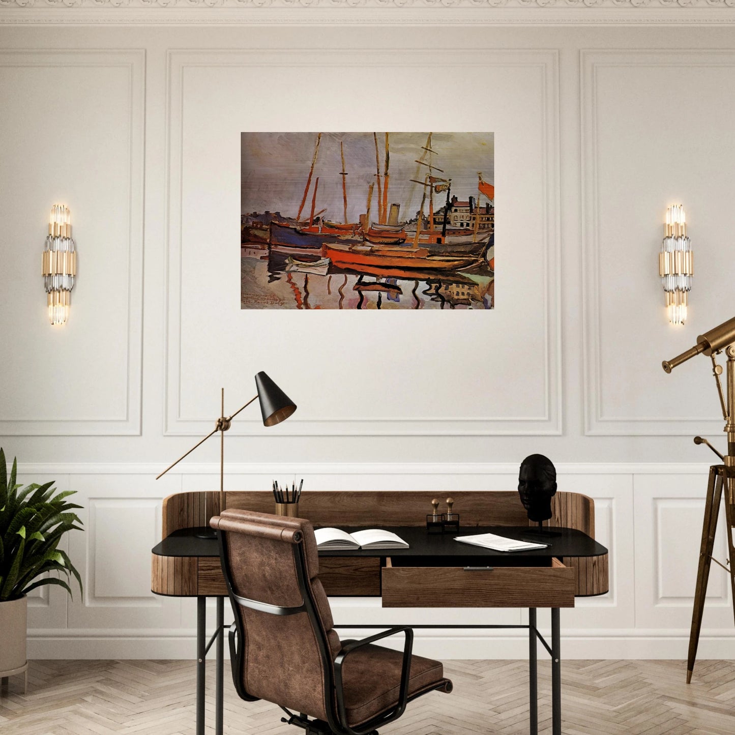 THE PORT OF LE HAVRE 1906 - Raoul Dufy Brushed Aluminum Print - 70x100 cm / 28x40 inches | Raoul Dufy Aluminum Print | Raoul Dufy Prints