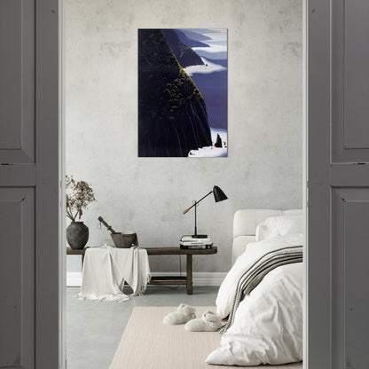 Gray Big Sur - Eyvind Earle Brushed Aluminum Print - 70x100 cm / 28x40 inches | Eyvind Earle Aluminum Print | Eyvind Earle Prints