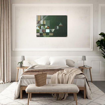 Square Motif Green  Lilac - 1948 - Victor Pasmore Acrylic Print - 70x100 cm / 28x40″ inches