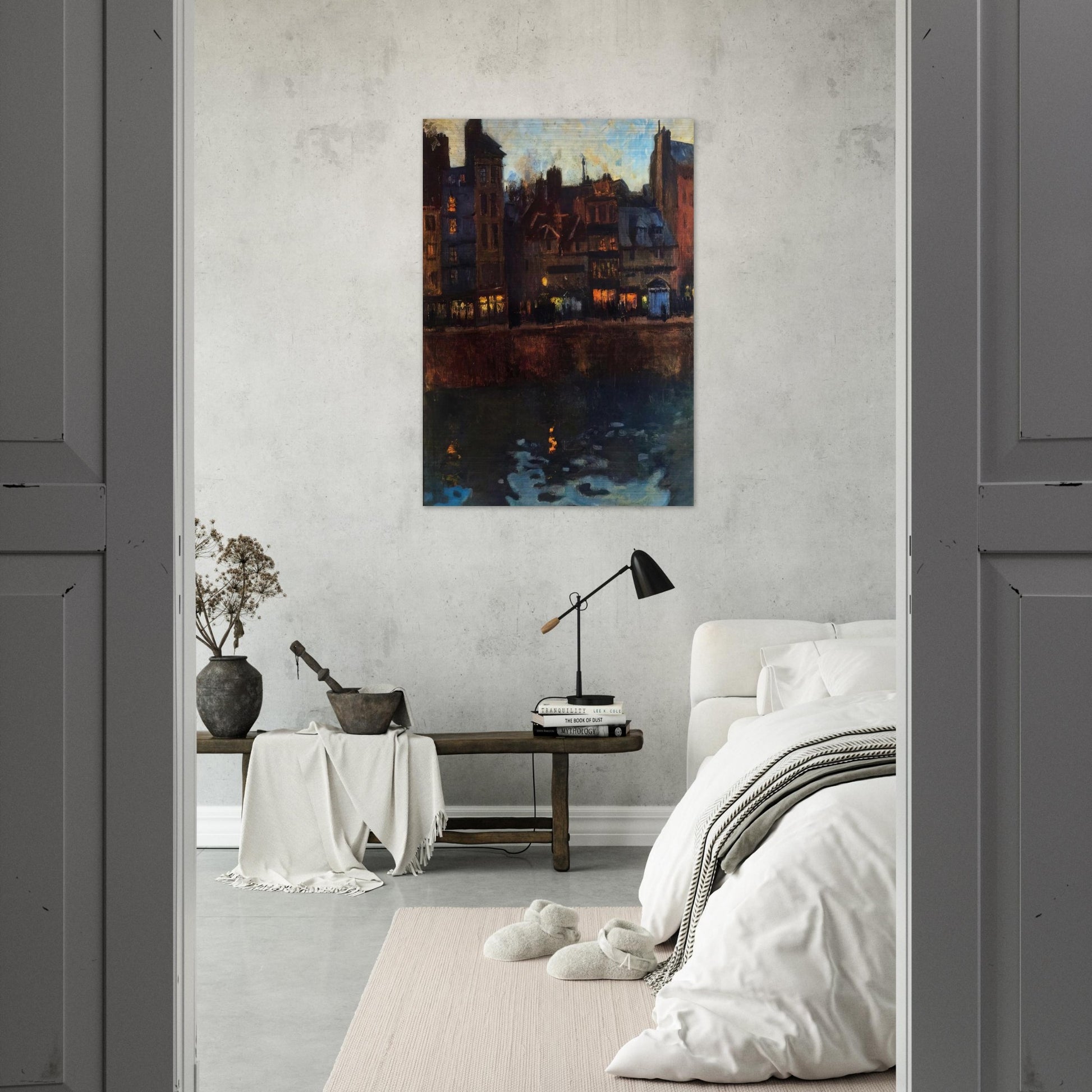 PIER OF LE HAVRE IN THE EVENING 1901 - Raoul Dufy Brushed Aluminum Print - 70x100 cm / 28x40 inches | Raoul Dufy Aluminum Print | Raoul Dufy Prints