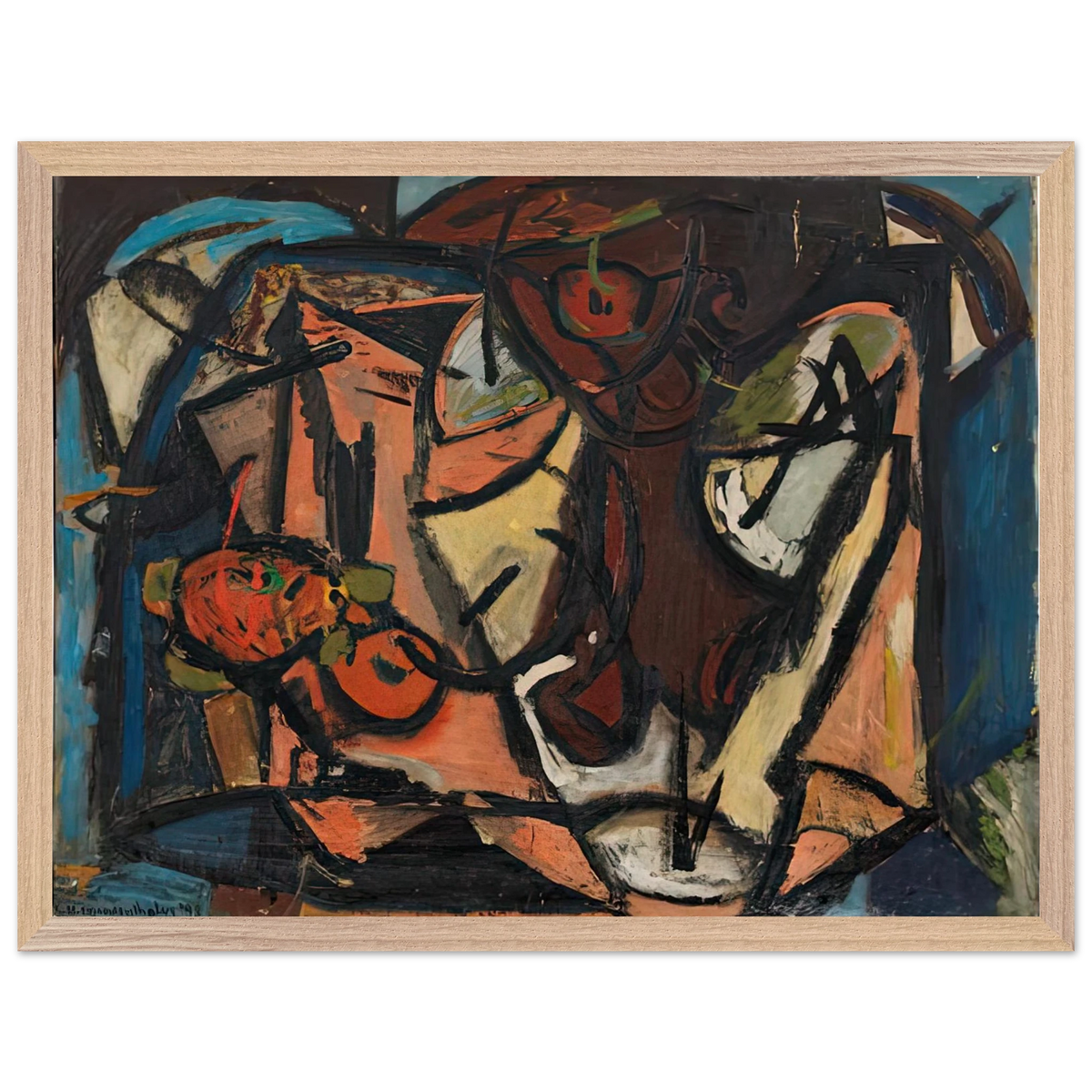 Helen Frankenthaler - Still Life, 1948- Wall Art - 30x40 cm / 12x16 inches - Premium Wooden Framed Poster With Fine Art Paper-canvas - White frame