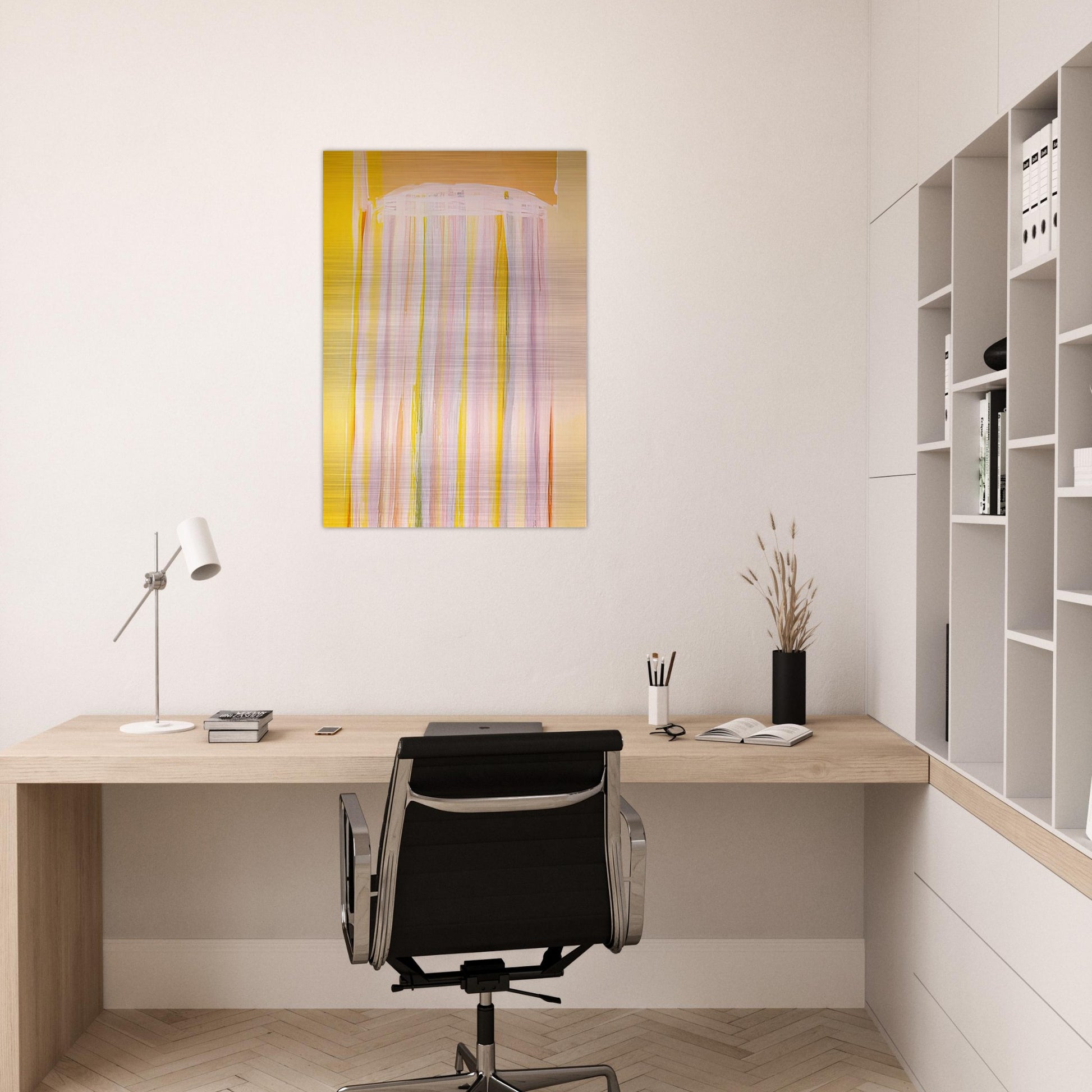 Yellow Prairie - 1972 - Ronnie Landfield Brushed Aluminum Print - 70x100 cm / 28x40 inches | Ronnie Landfield Aluminum Print | Ronnie Landfield Prints