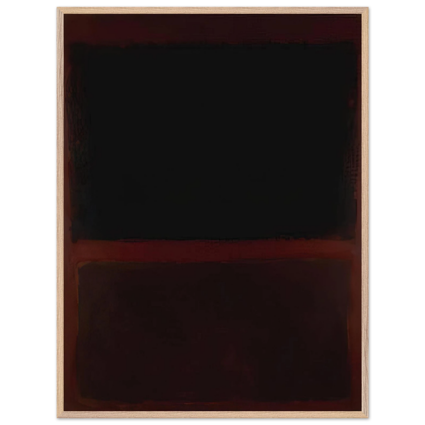 Mark Rothko - Black on Dark Sienna on Purple - 1960 Wall Art - 21x29.7 cm / 8x12" - Premium Wooden Framed Poster With Fine Art Paper-canvas - White frame