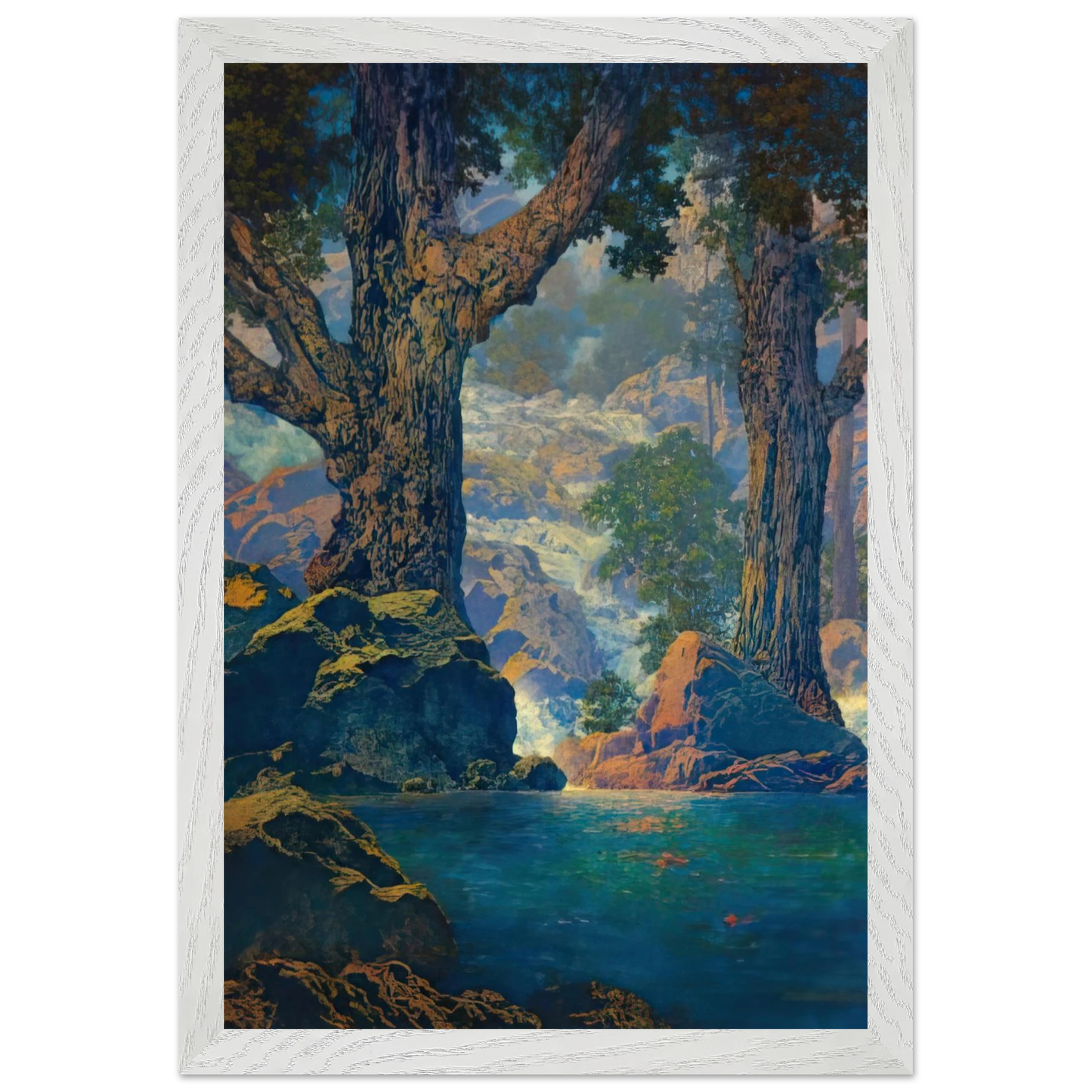 Maxfield Parrish - Cascades Quiet Solitude Wall Art - 60x80 cm / 24x32 inches - Fine Art Poster-canvas - -
